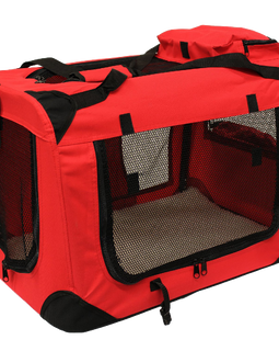Mool Lightweight Fabric Pet Carrier Crate With Fleece Mat And Food Bag