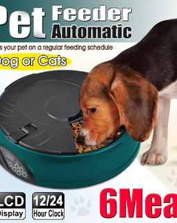 Popamazing 6 Days Cat + Dog + Rabbit Meal Automatic Pet Feeder Auto Dispenser